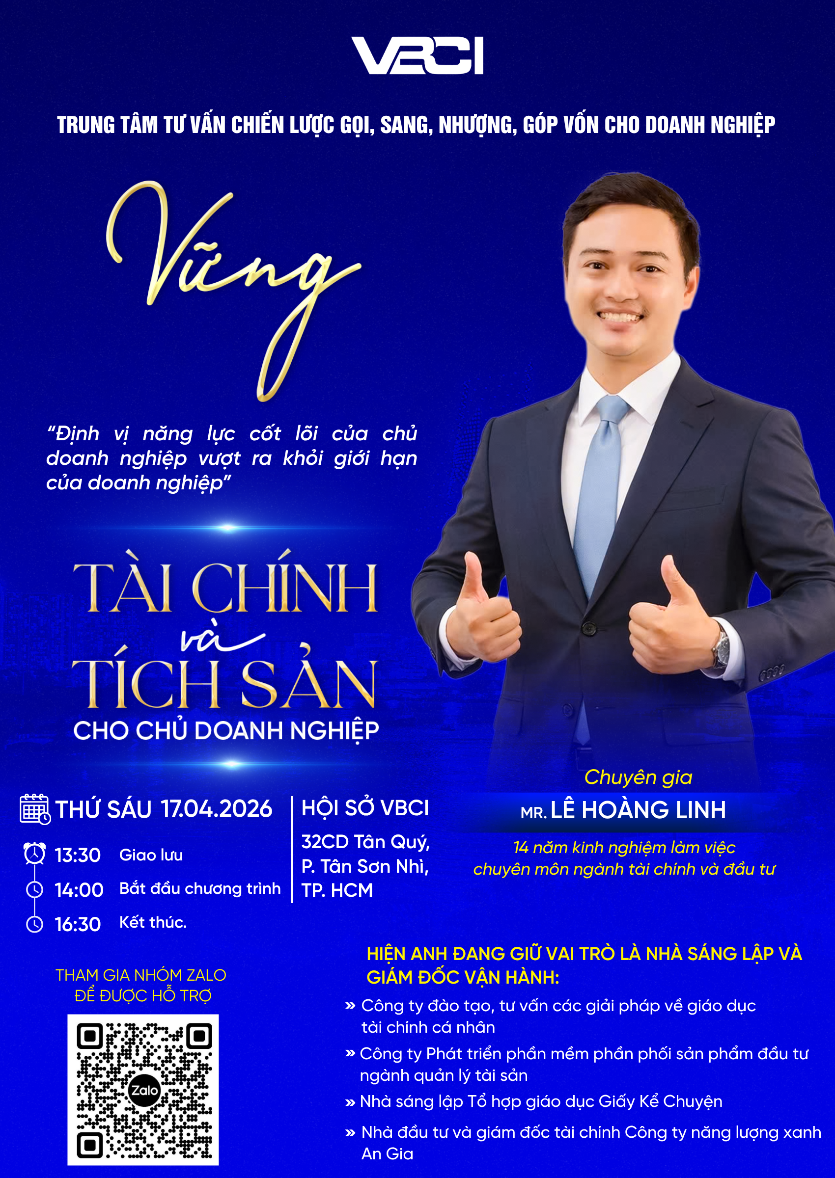 "Vững" - Chương trình tài chính và tich sản cho chủ doanh nghiệp